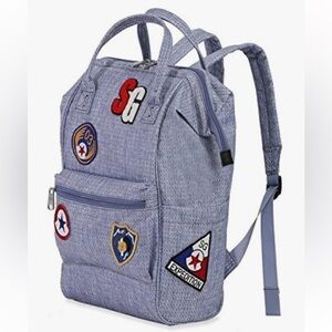 Swiss Gear 15 Ltrs Light Blue Diamond with Patches Laptop Backpack 🆕